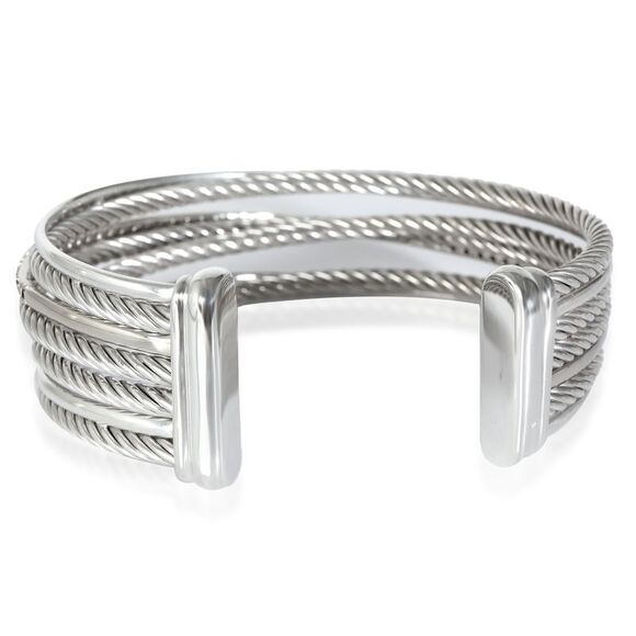 David Yurman Crossover Bracelet in  Sterling Silver 0.65 CTW - Picture 2 of 4